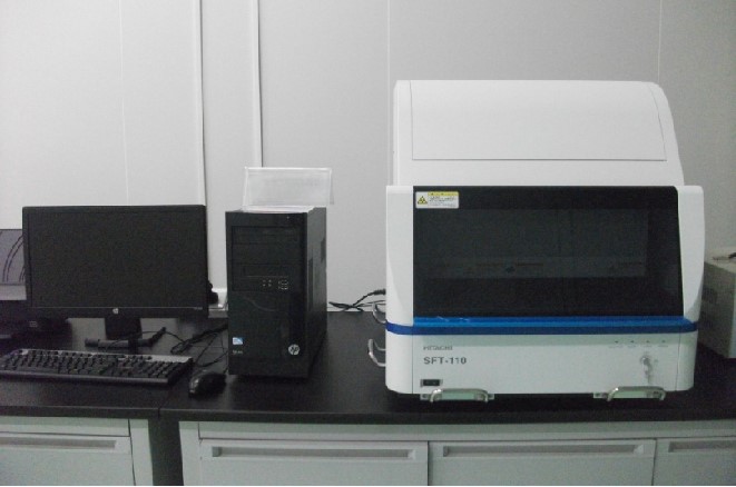X-ray fluorescence coating thickness measuring instrument (Japan Seiko SFT-110)
